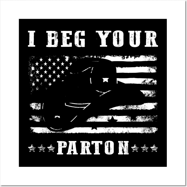 I Beg Your Parton USA Flag Wall Art by Symmetry Stunning Portrait